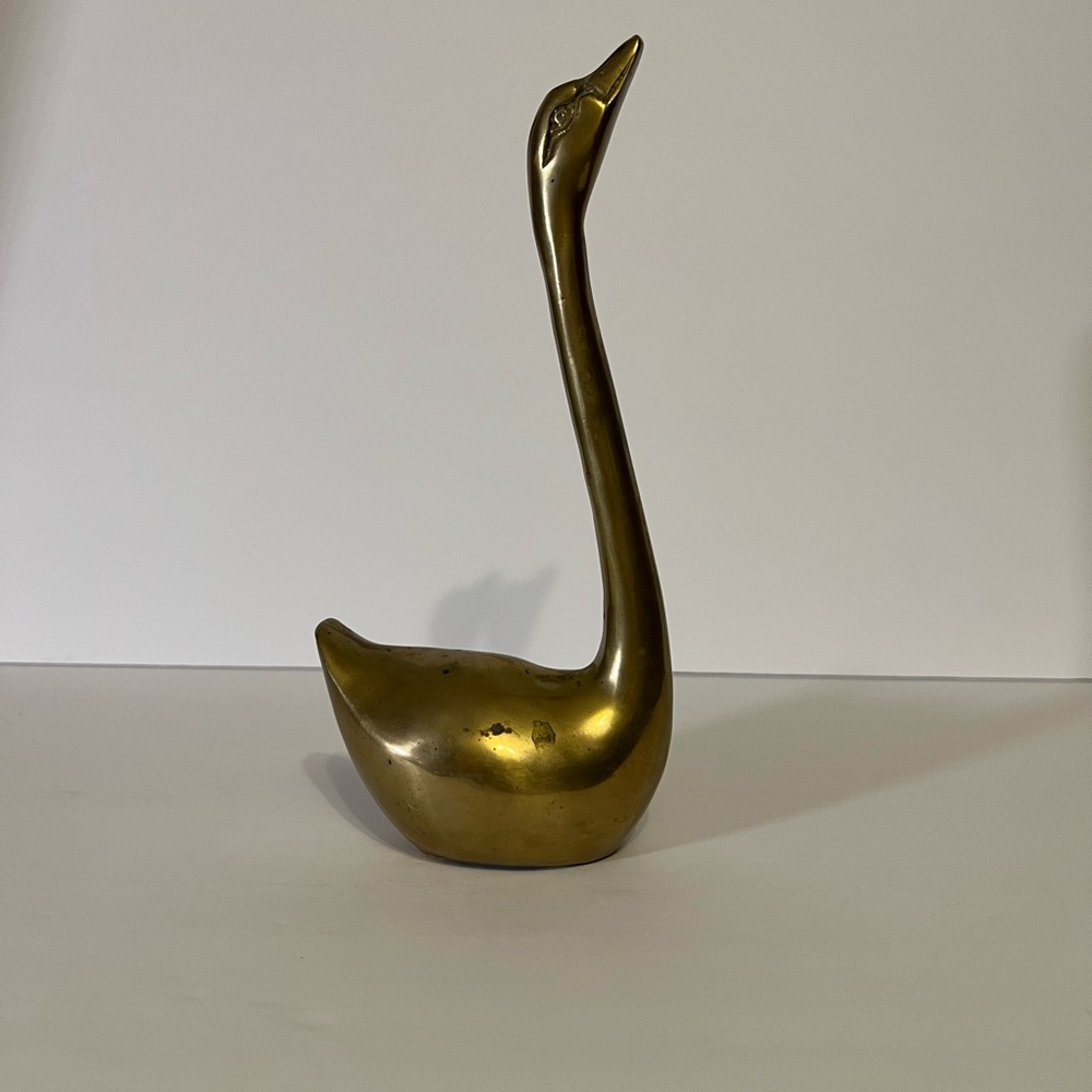 Vintage Brass Swan Figure